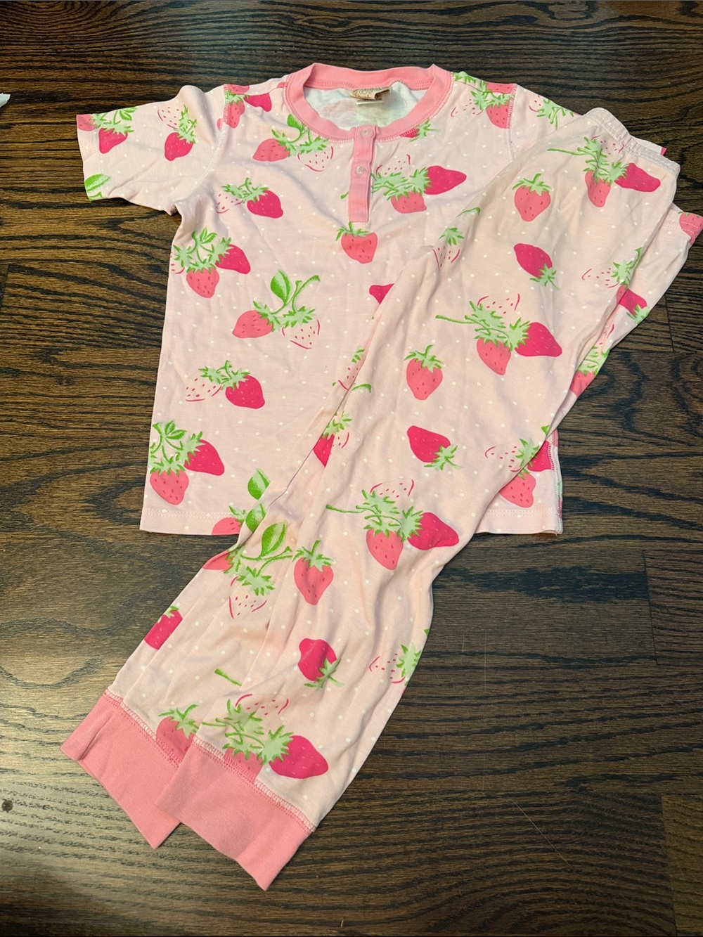 The Beaufort Bonnet Company Pink Strawberry Pajama Set